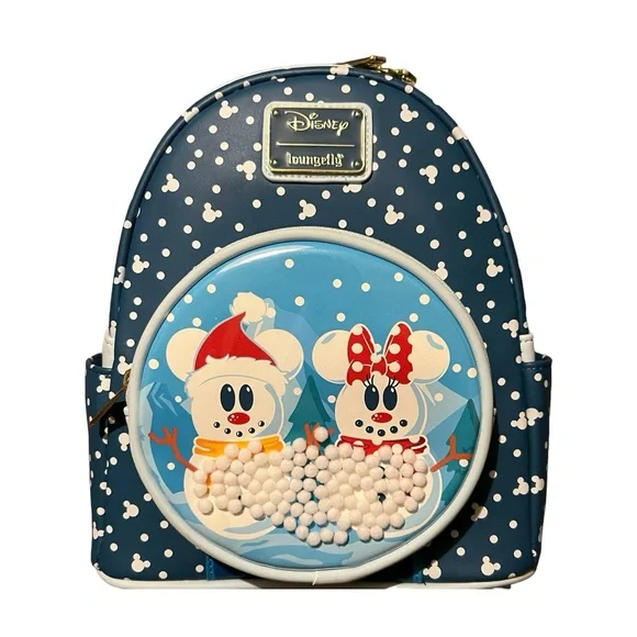 Loungefly Disney Mickey & Minnie Mouse Snow‎ Globe Mini Backpack NWT/NEW - Picture 3 of 4